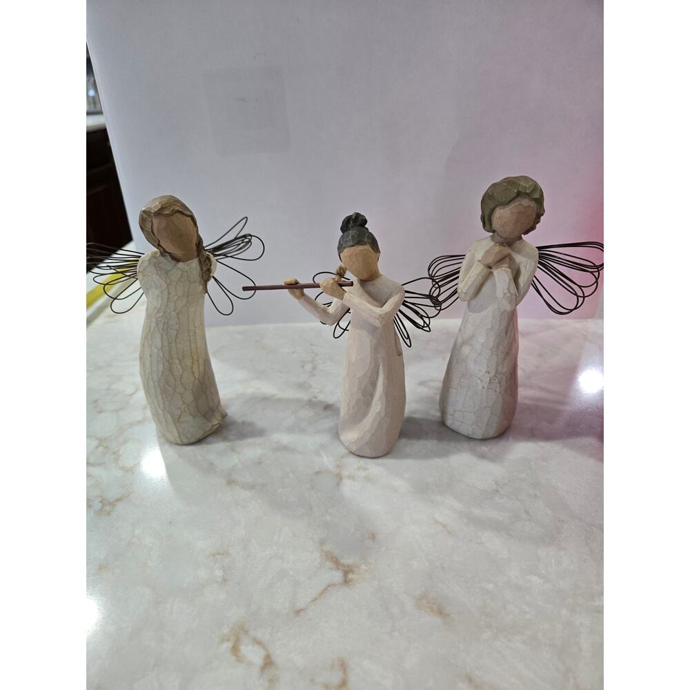 3 Willow Tree Figures Thank You Angel of Harmony Angel of Wishes Demdaco 2000s